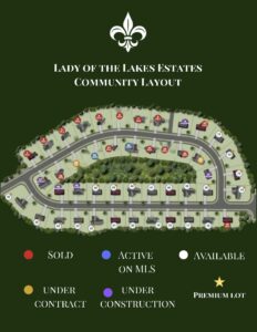 Layout of Lady of the Lakes Estates community