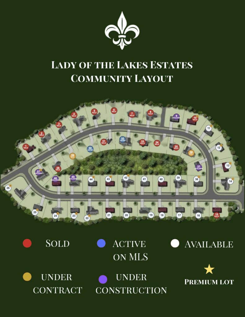 Layout of Lady of the Lakes Estates community
